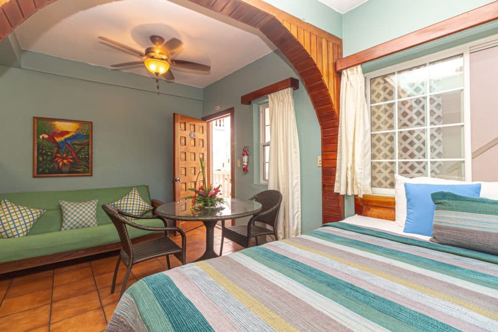 Guest rooms at one of the best San Pedro, Belize hotels - a great place to stay while visiting the Hol Chan Marine Reserve in Belize