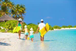 San Pedro Belize Resorts A family on the beach in Belize, one of the Best Caribbean Destinations for Families