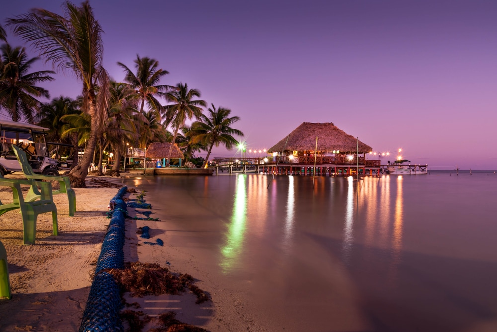 night view of Ambergris Caye, where you'll find our top-rated all-inclusive Belize Resort